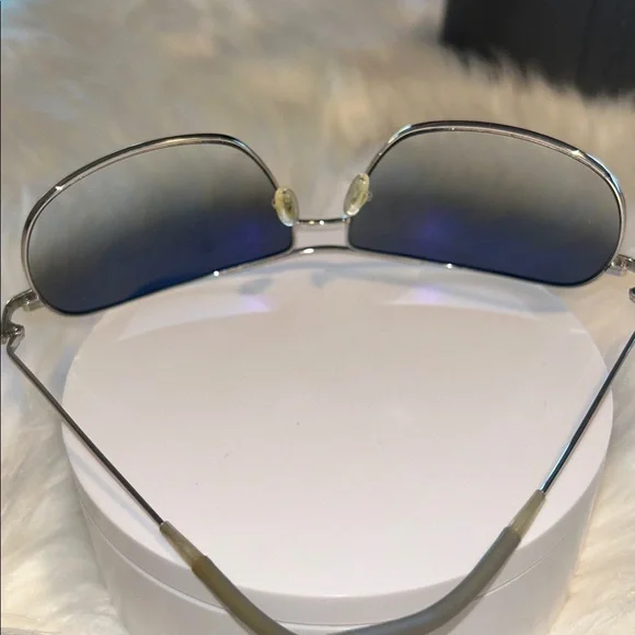 Oliver Peoples Silver and Blue Aviator Sunglasses - Picture 6 of 14